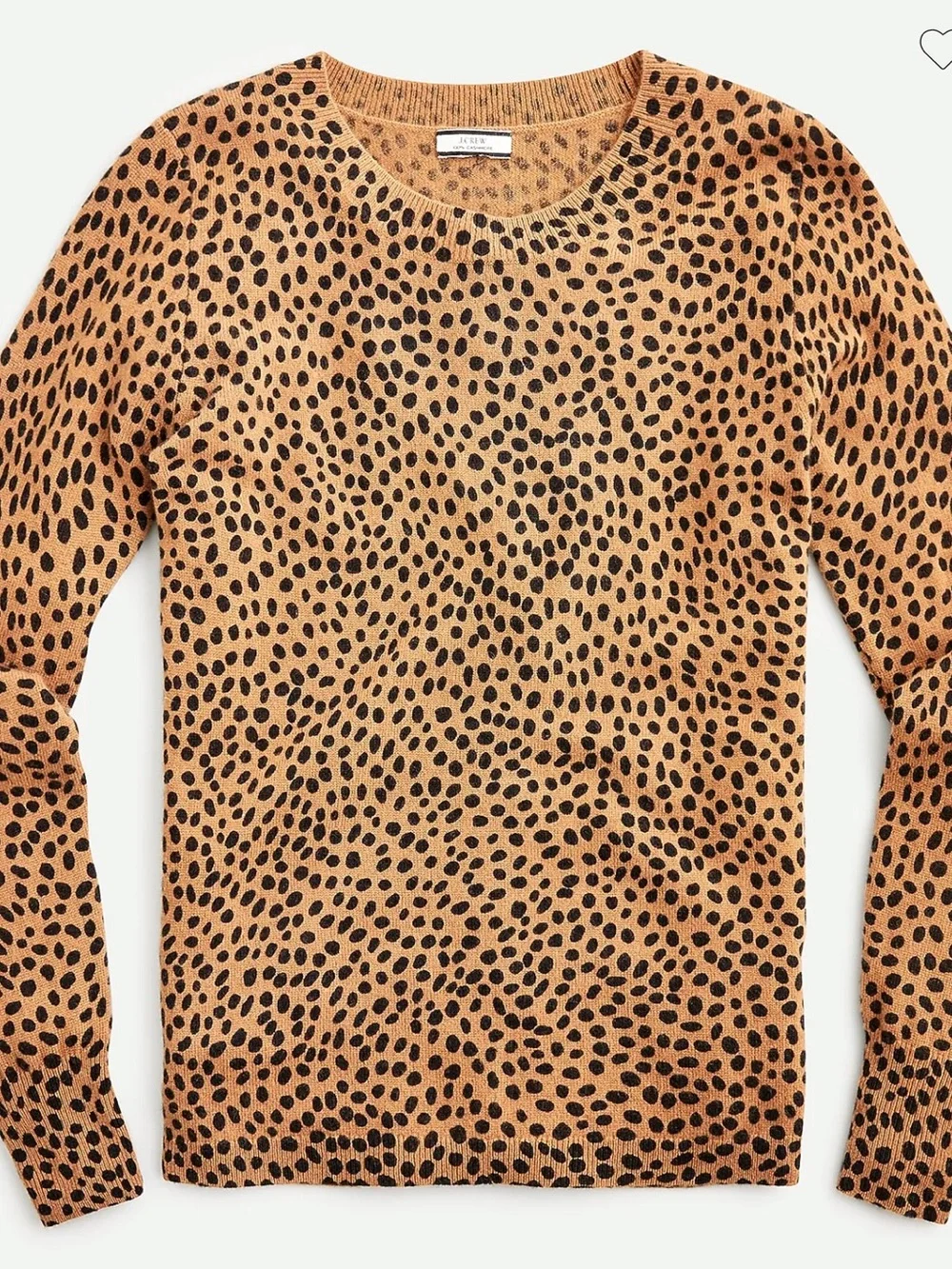J. Crew Cashmere crewneck sweater in leopard dot
